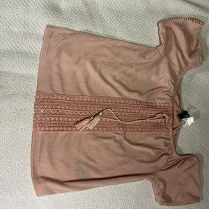 Pink short sleeved blouse